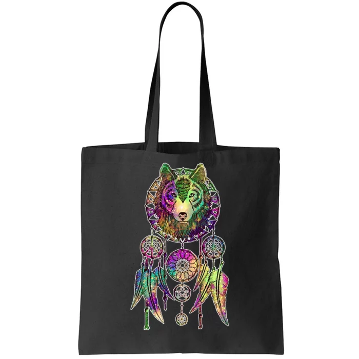 Dream Catcher Wolf Galaxy Tote Bag