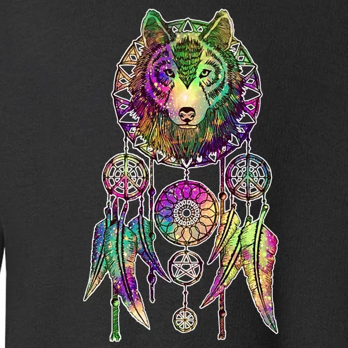 Dream Catcher Wolf Galaxy Toddler Sweatshirt