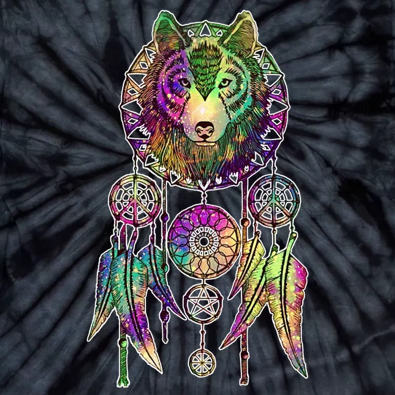 Dream Catcher Wolf Galaxy Tie-Dye T-Shirt