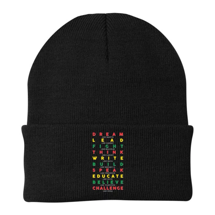 Dream Lead Fight Think Black History Month Knit Cap Winter Beanie