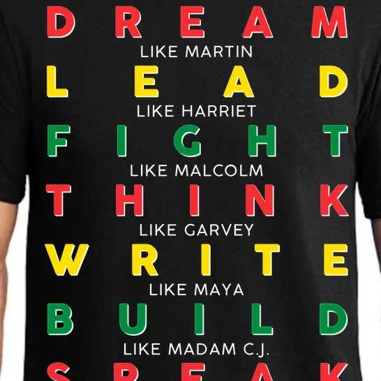 Dream Lead Fight Think Black History Month Pajama Set