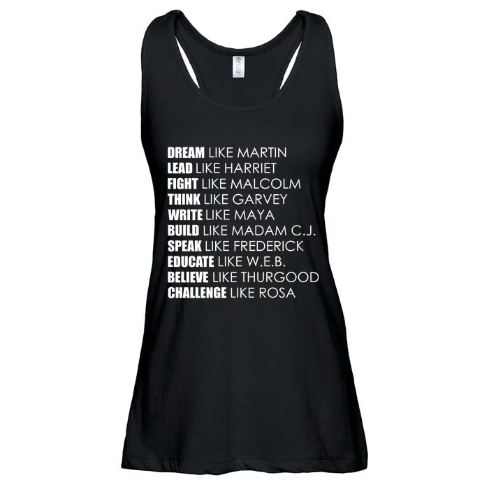 Dream Lead Fight Think Write Build Speak Educate Believe Challenge Ladies Essential Flowy Tank