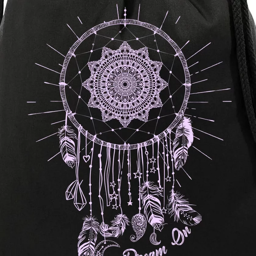 Dream On Native American Dream Catcher Drawstring Bag