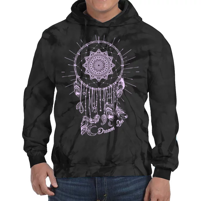 Dream On Native American Dream Catcher Tie Dye Hoodie