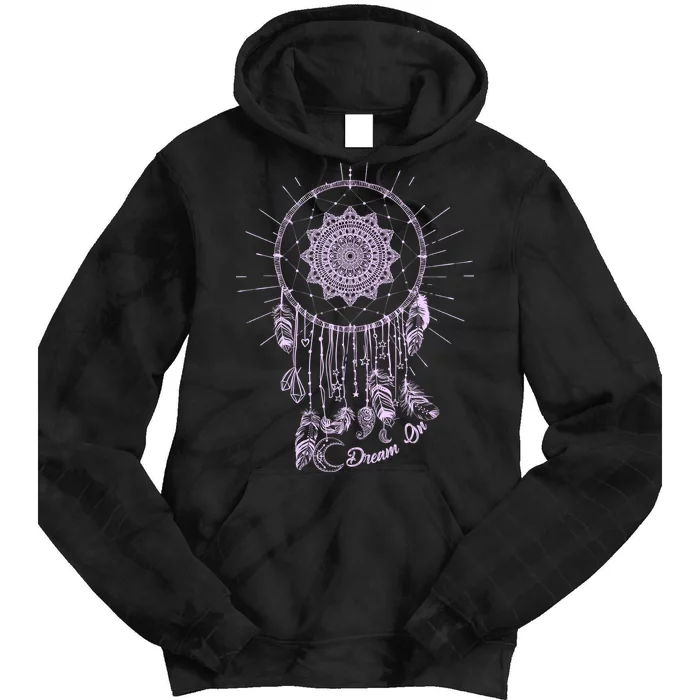 Dream On Native American Dream Catcher Tie Dye Hoodie