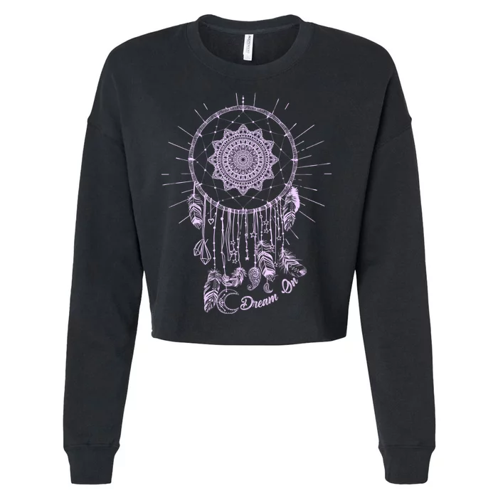 Dream On Native American Dream Catcher Cropped Pullover Crew