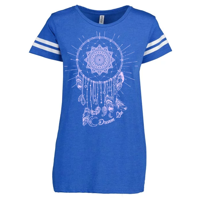 Dream On Native American Dream Catcher Enza Ladies Jersey Football T-Shirt