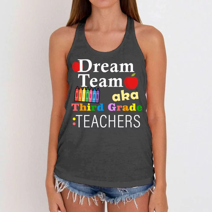 Dream Team Aka Third Grade Teachers Women's Knotted Racerback Tank