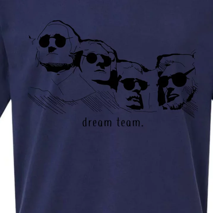 Dream Team Washington Lincoln Roosevelt Jefferson Sueded Cloud Jersey T-Shirt