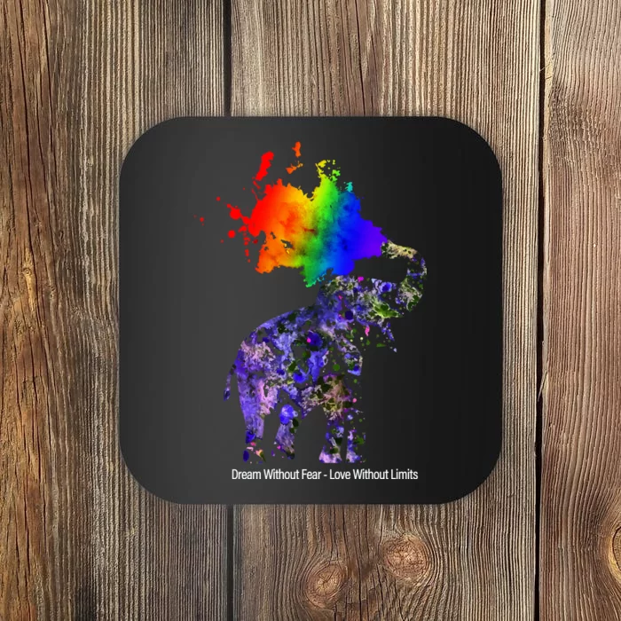 Dream Without Fear Elephant LGBT Coaster