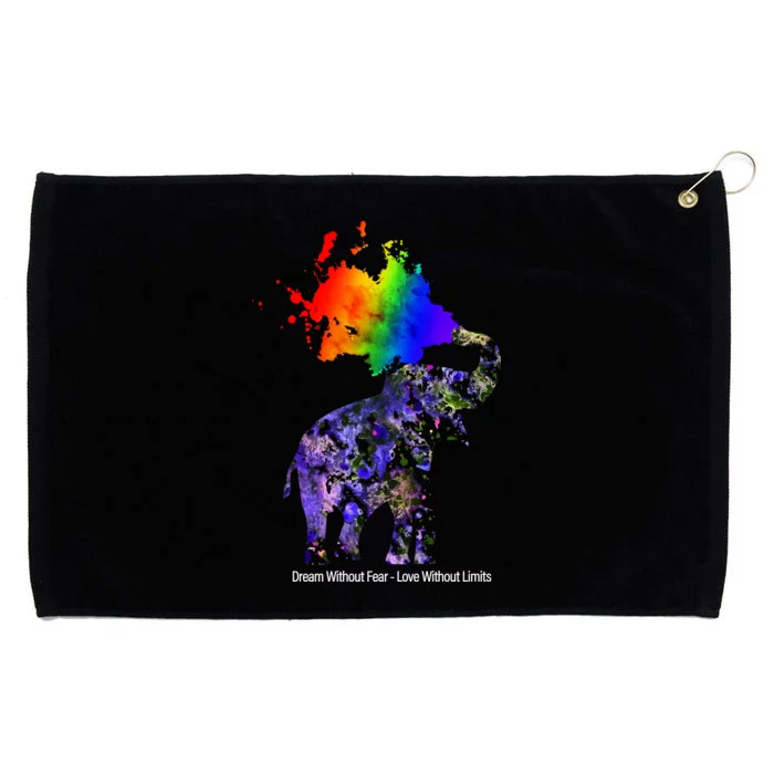 Dream Without Fear Elephant LGBT Grommeted Golf Towel