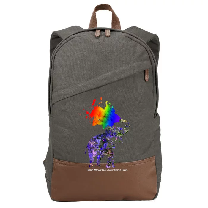 Dream Without Fear Elephant LGBT Cotton Canvas Backpack