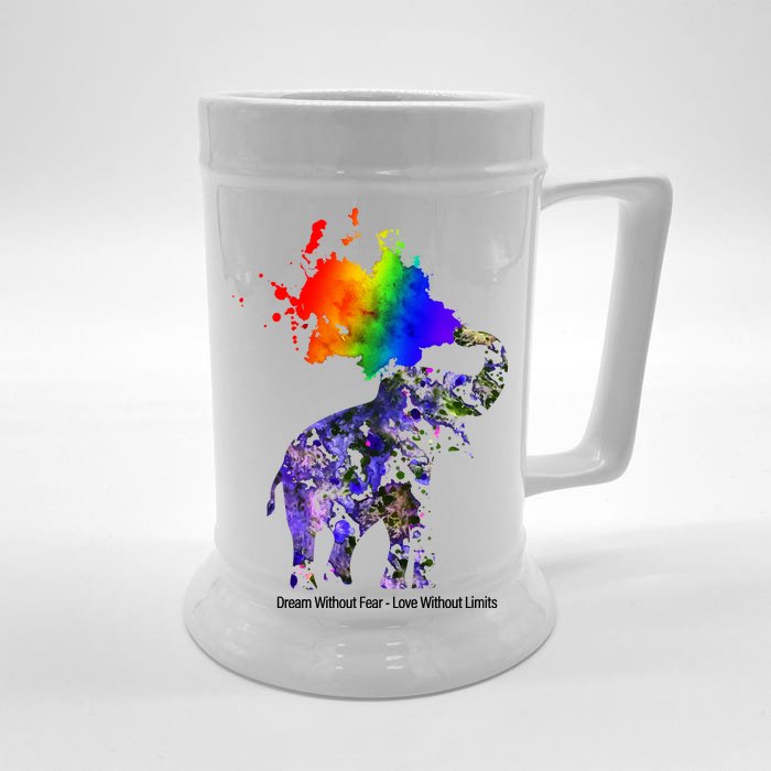 Dream Without Fear Elephant LGBT Front & Back Beer Stein