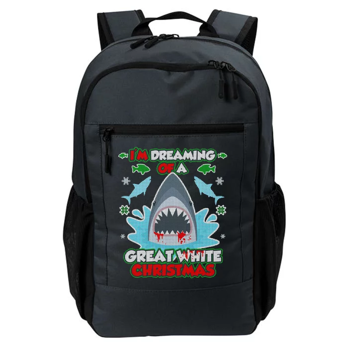 Dreaming of a Great White Shark Ugly Christmas Daily Commute Backpack