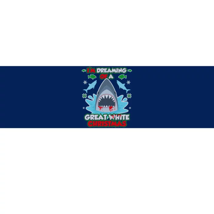 Dreaming of a Great White Shark Ugly Christmas Bumper Sticker