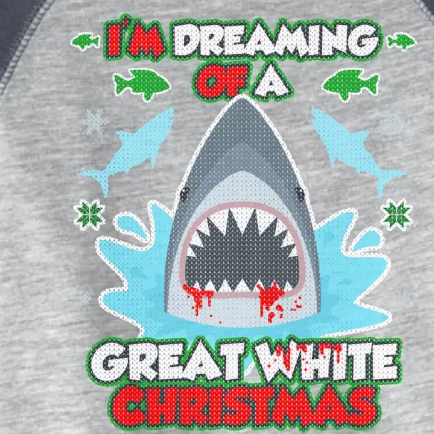 Dreaming of a Great White Shark Ugly Christmas Toddler Fine Jersey T-Shirt