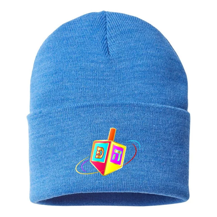 Dreidel Hanukkah Festival of Lights Sustainable Knit Beanie