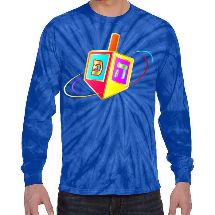 Dreidel Hanukkah Festival of Lights Tie-Dye Long Sleeve Shirt