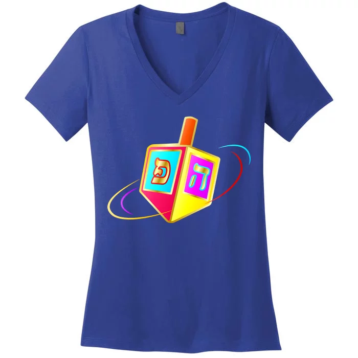 Dreidel Hanukkah Festival of Lights Women's V-Neck T-Shirt