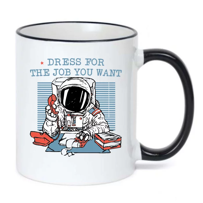 Dress For The Job You Want Astronaut Black Color Changing Mug