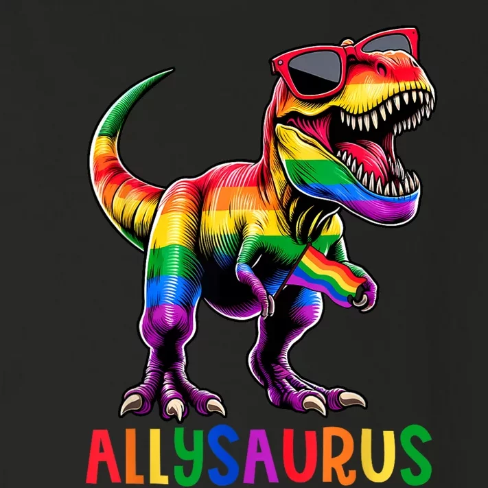 Dinosaur Rainbow Flag Ally Lgbt Allysaurus Lgbt Pride Toddler Long Sleeve Shirt