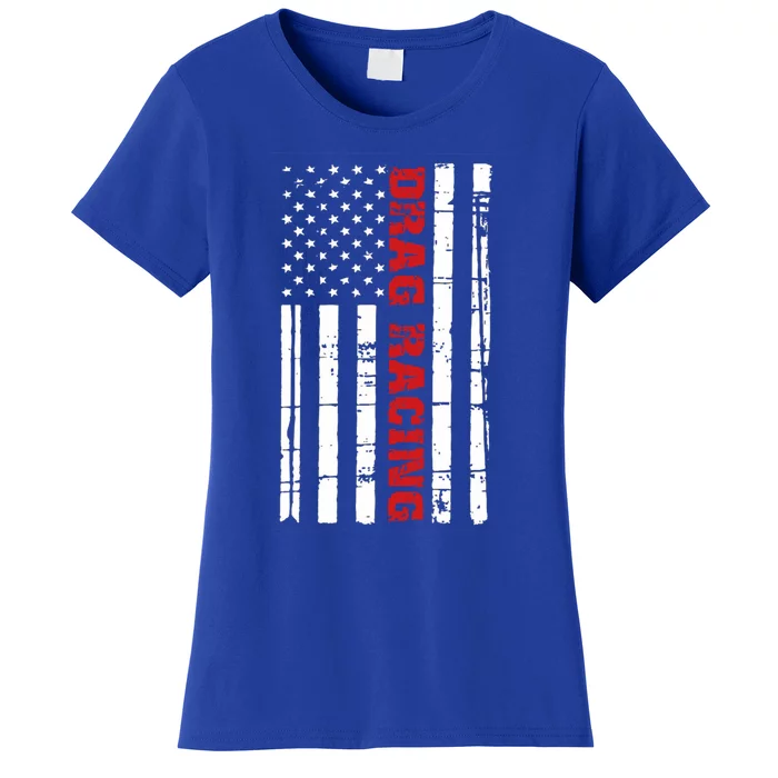 Drag Racing Flag Gift Street Drag Outlaws American Gift Women's T-Shirt