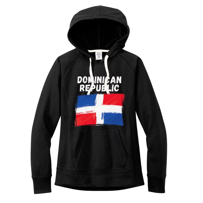 Dominican Republic Flag Vintage Grunge Dominican Flag Women's Fleece Hoodie