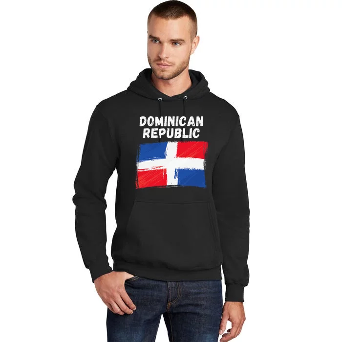 Dominican Republic Flag Vintage Grunge Dominican Flag Tall Hoodie