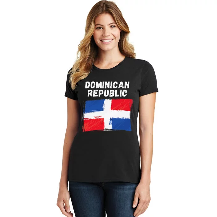 Dominican Republic Flag Vintage Grunge Dominican Flag Women's T-Shirt