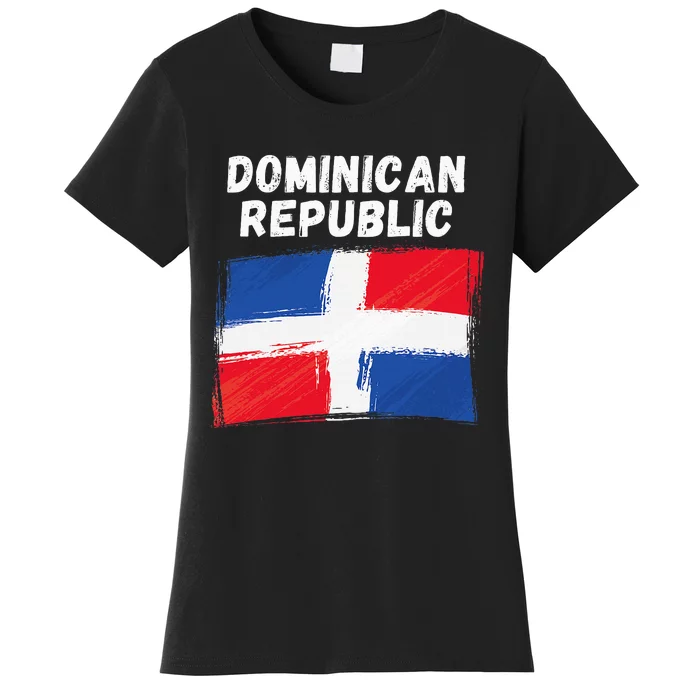 Dominican Republic Flag Vintage Grunge Dominican Flag Women's T-Shirt