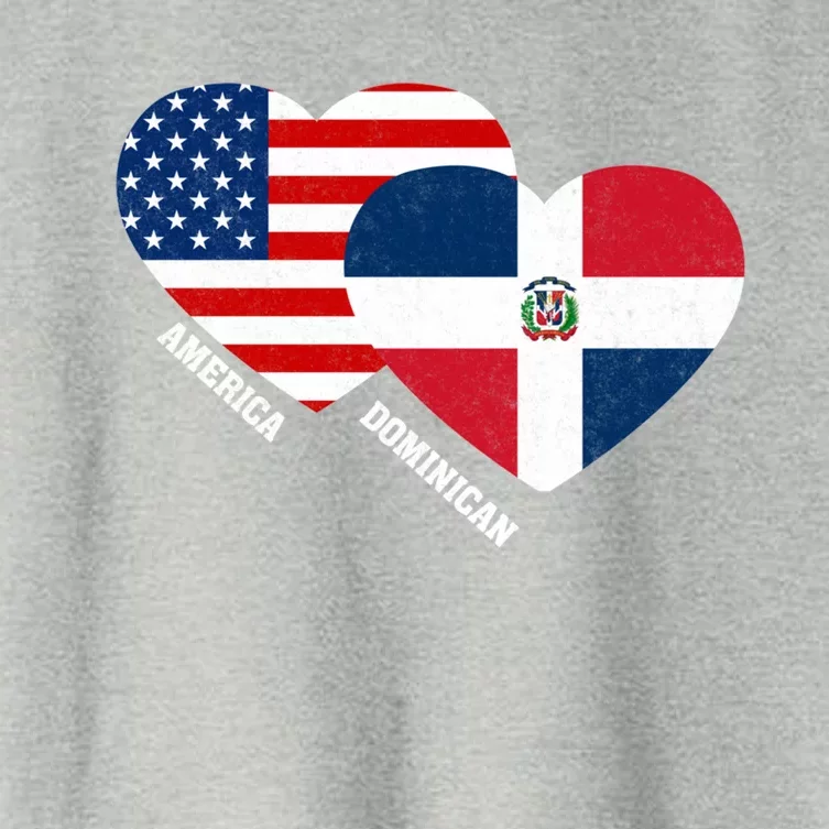 Dominican Republic Flag Great Gift Half Dominican American Pride Gift Women's Crop Top Tee