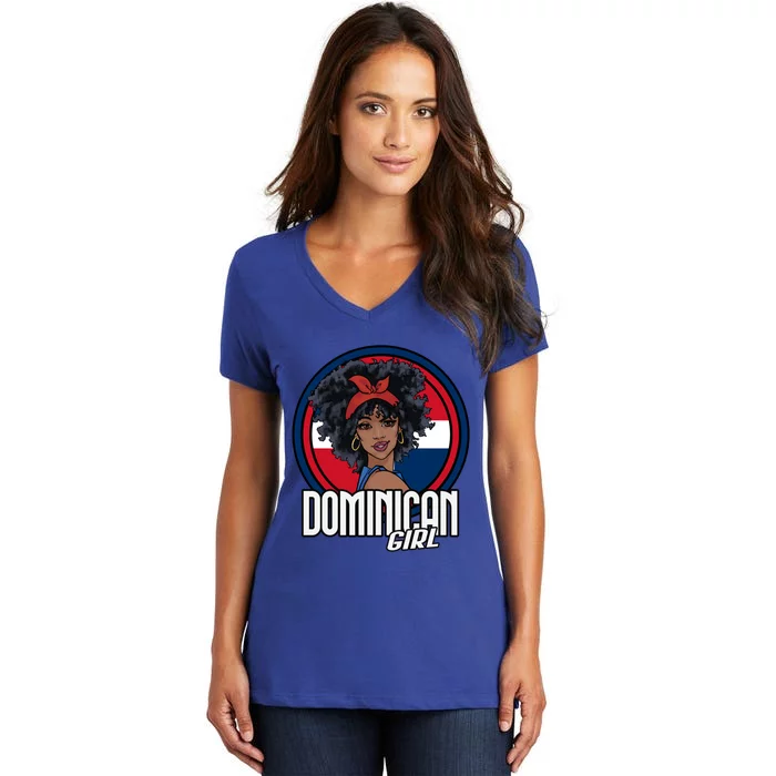 Dominican Republic Flag Republica Dominicana Gift Women's V-Neck T-Shirt