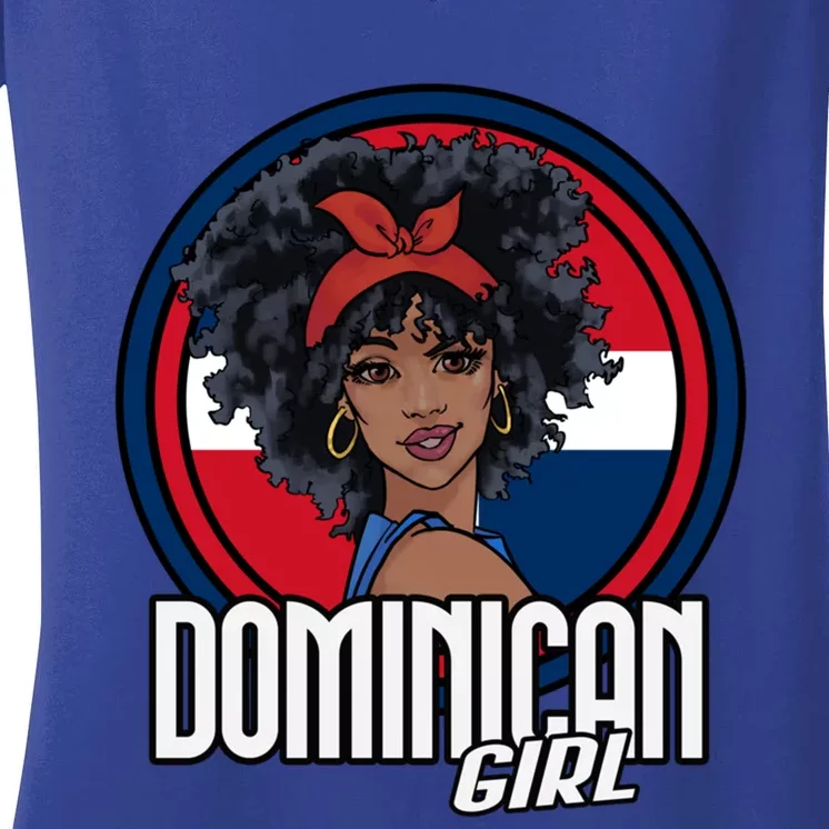 Dominican Republic Flag Republica Dominicana Gift Women's V-Neck T-Shirt