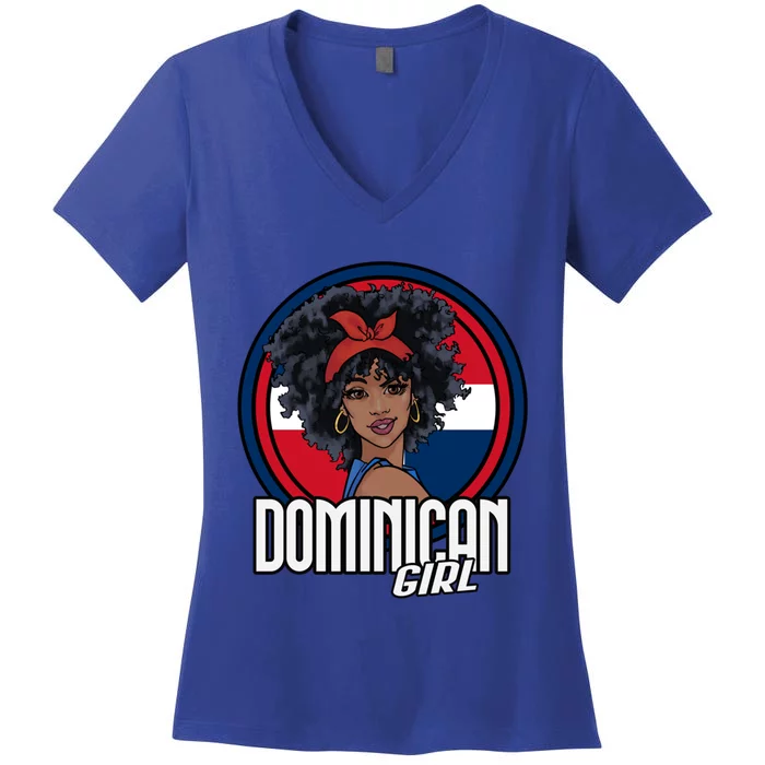 Dominican Republic Flag Republica Dominicana Gift Women's V-Neck T-Shirt