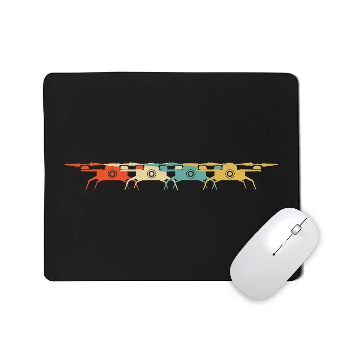 Drone Retro Flying Quadcopter Mousepad