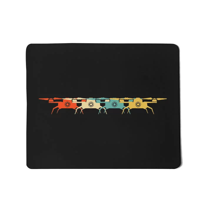 Drone Retro Flying Quadcopter Mousepad