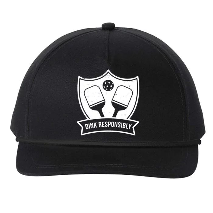 Dink Responsibly Funny Pickleball Snapback Five-Panel Rope Hat