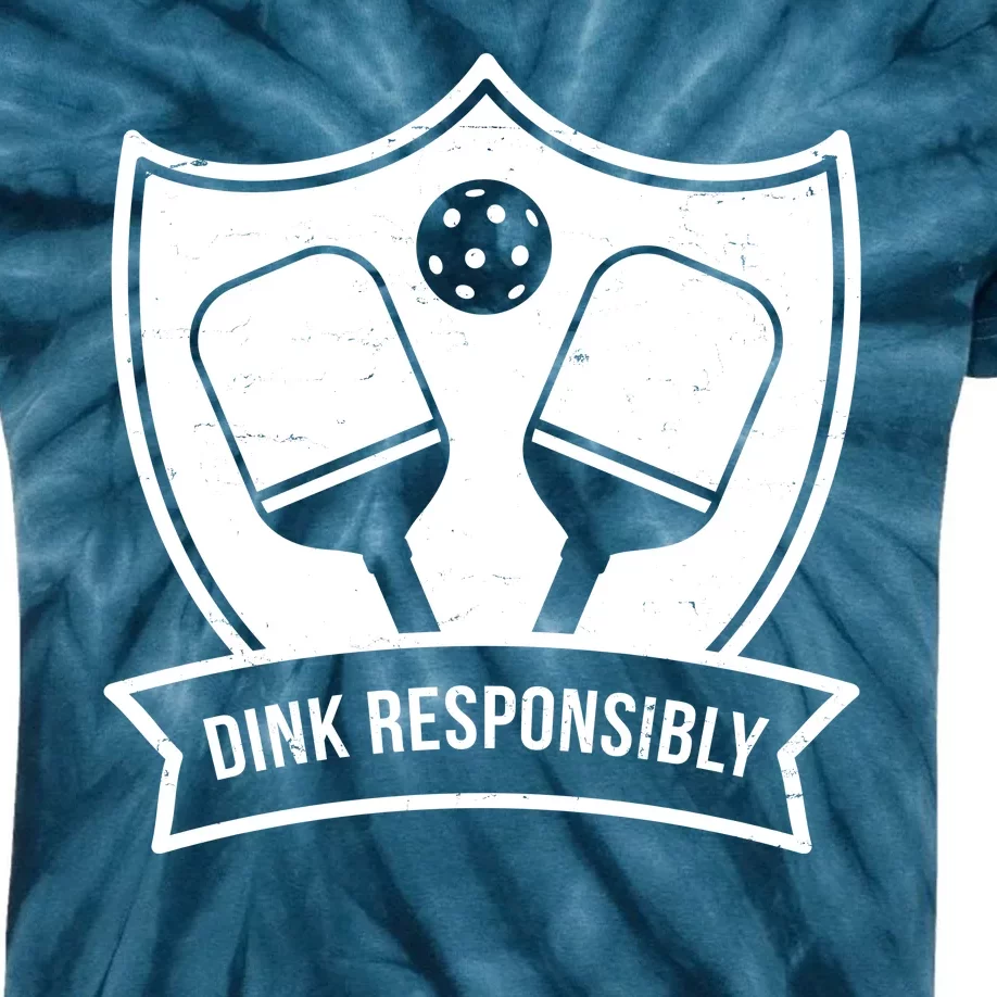 Dink Responsibly Funny Pickleball Kids Tie-Dye T-Shirt