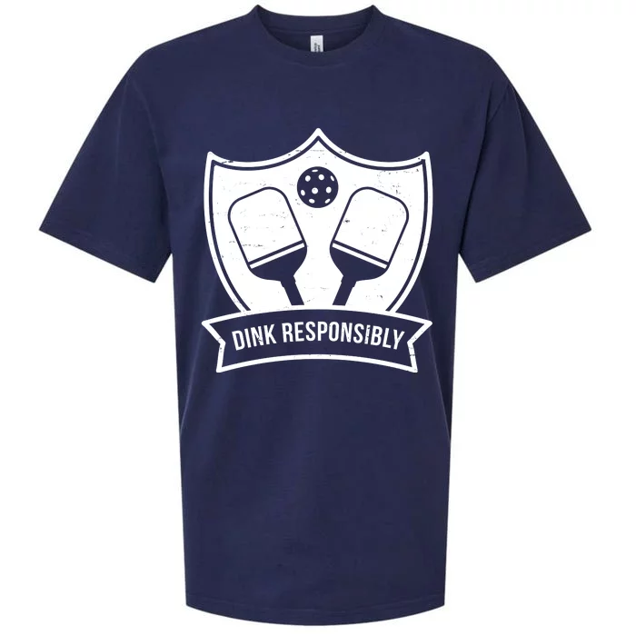 Dink Responsibly Funny Pickleball Sueded Cloud Jersey T-Shirt