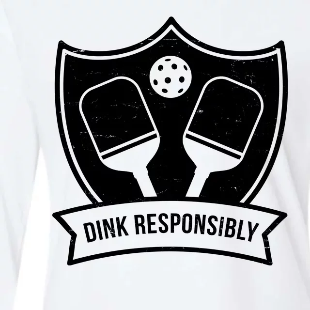 Dink Responsibly Funny Pickleball Womens Cotton Relaxed Long Sleeve T-Shirt