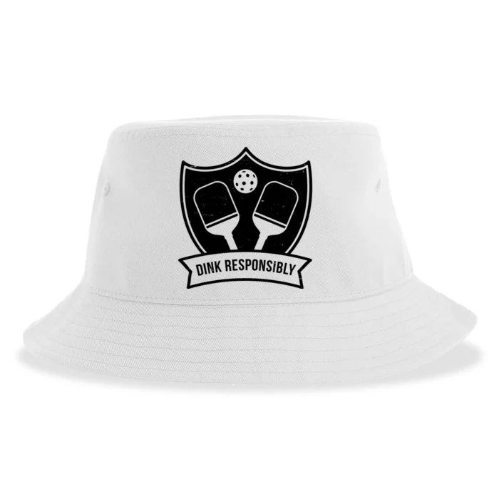 Dink Responsibly Funny Pickleball Sustainable Bucket Hat