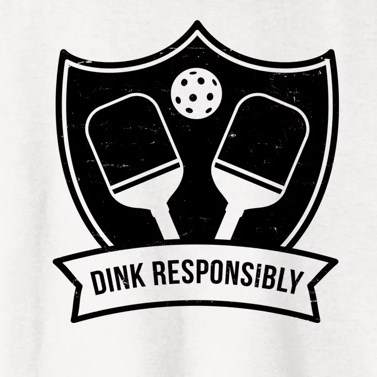 Dink Responsibly Funny Pickleball Women's Crop Top Tee