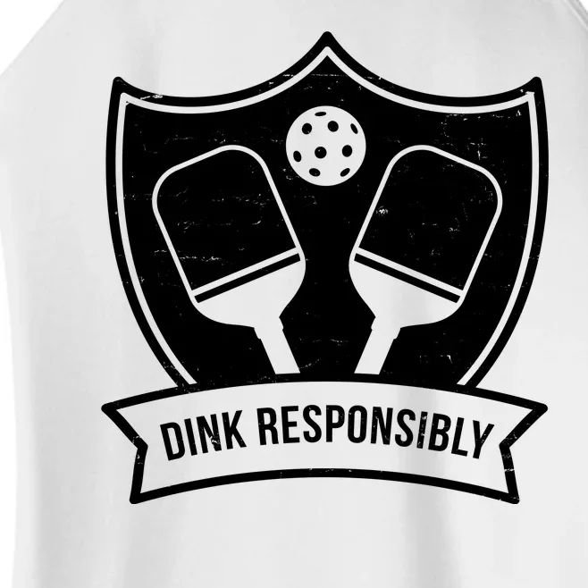 Dink Responsibly Funny Pickleball Women’s Perfect Tri Rocker Tank