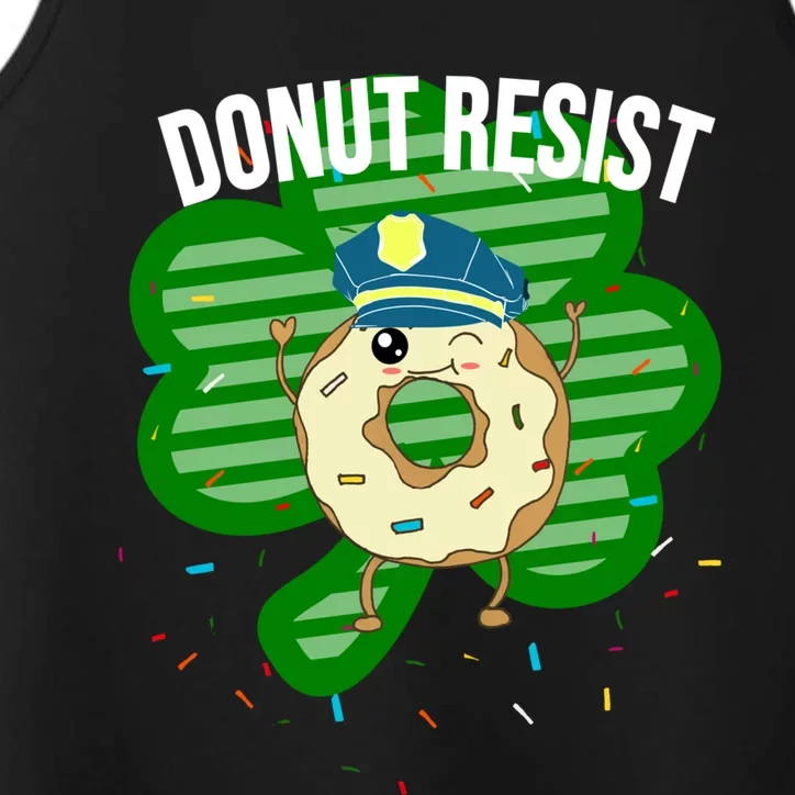 Donut Resist Funny Police Officer Irish St Patricks Day Meme Great Gift Performance Tank