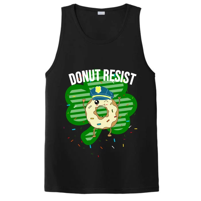 Donut Resist Funny Police Officer Irish St Patricks Day Meme Great Gift Performance Tank