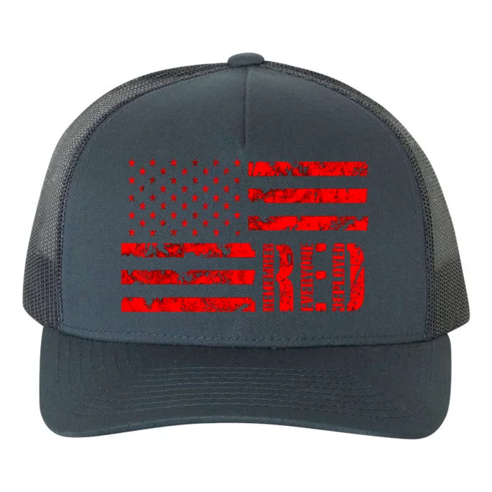 Distressed R.E.D. Friday Remember Everyone Deployed Yupoong Adult 5-Panel Trucker Hat