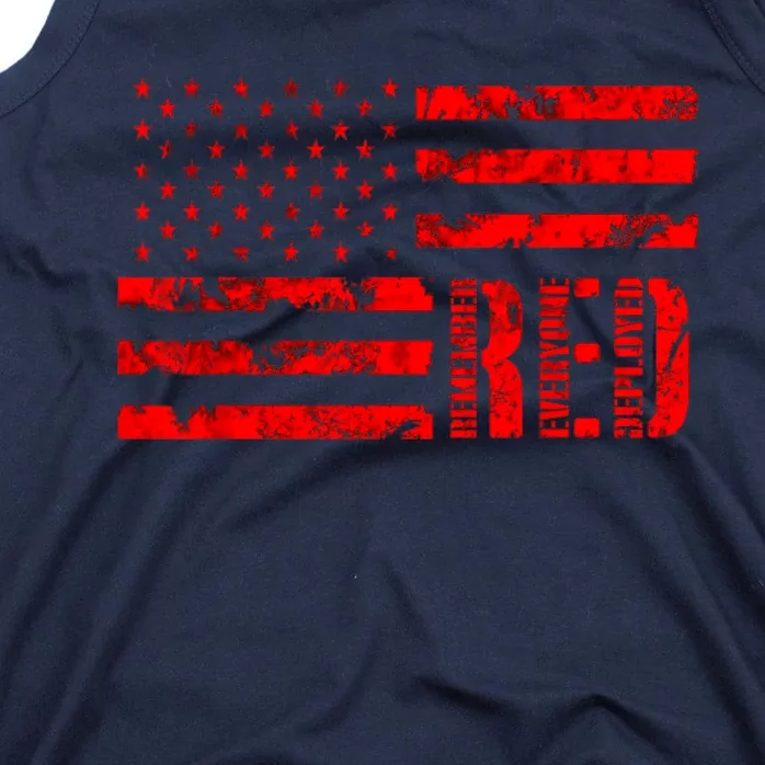 Distressed R.E.D. Friday Remember Everyone Deployed Tank Top