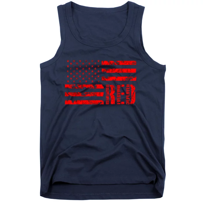 Distressed R.E.D. Friday Remember Everyone Deployed Tank Top