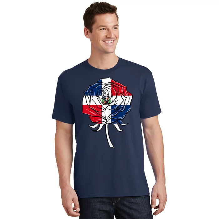 Dominican Republic Flag Rose Dominican Women T-Shirt