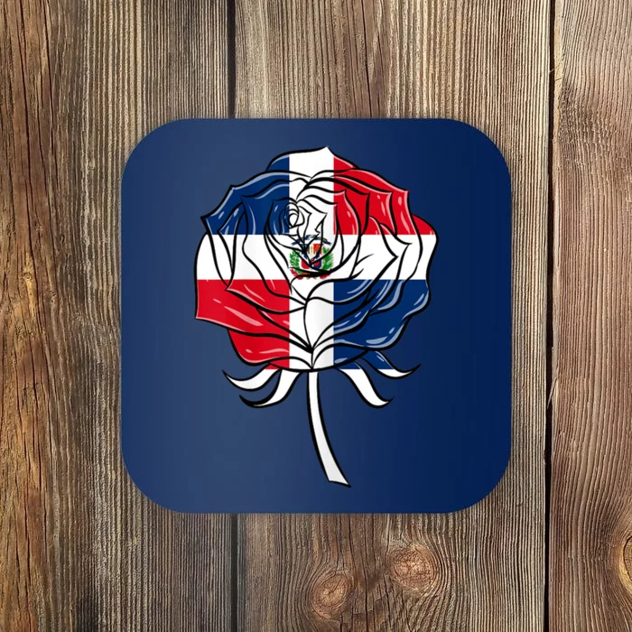 Dominican Republic Flag Rose Dominican Women Coaster